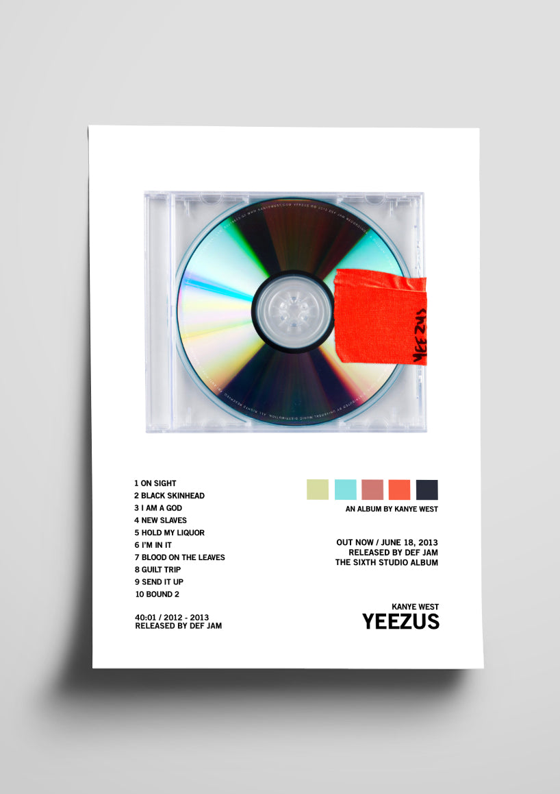Kanye West 'Yeezus' Tracklist Poster – The Indie Planet