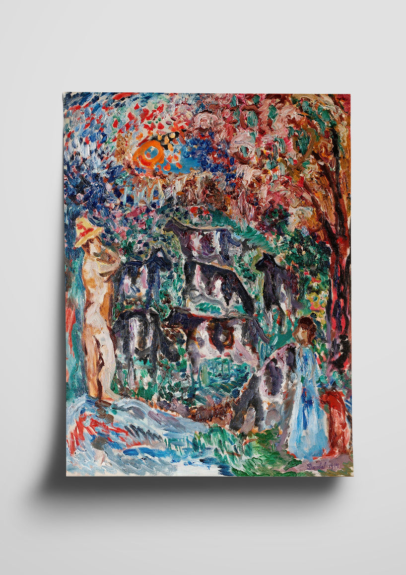 Encounter Vintage Abstract Poster Print