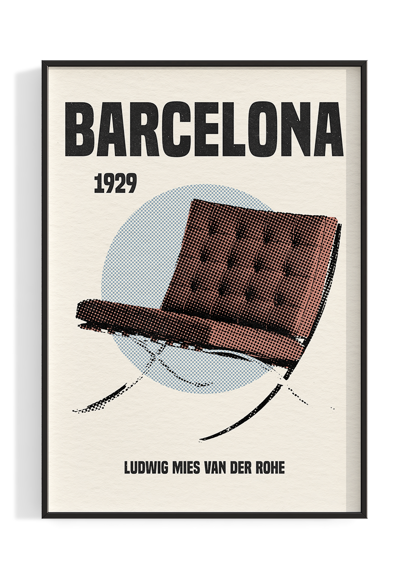 'Barcelona' Iconic Chair Series | Poster Print