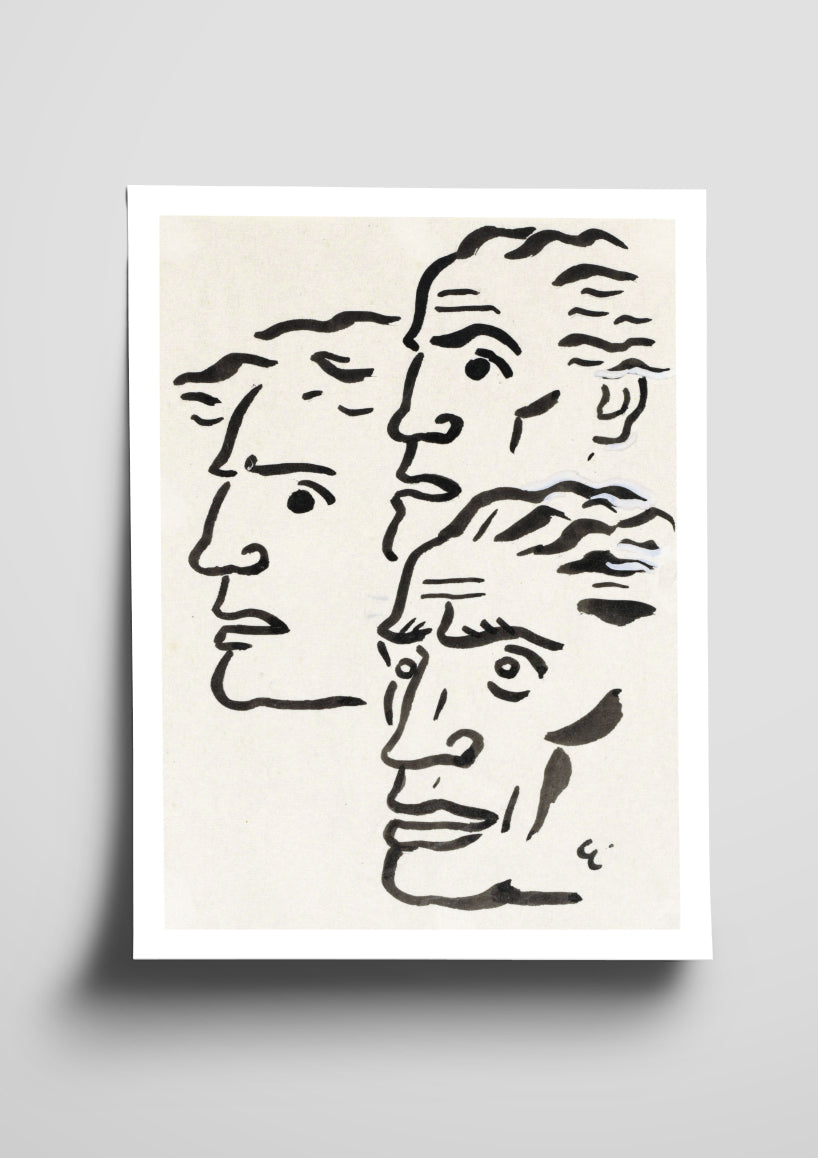 Three Face Abstract Poster