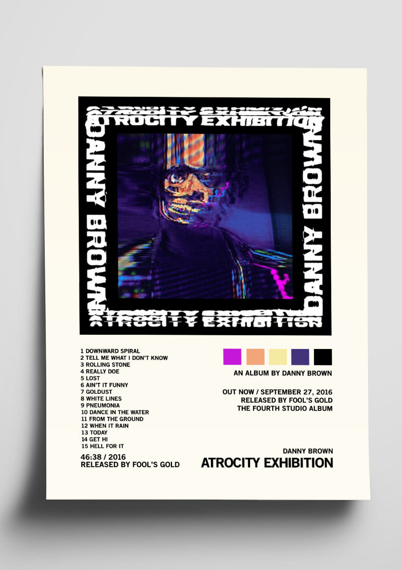 Danny Brown 'Atrocity Exhibition' Album Art Tracklist Poster Indie Planet
