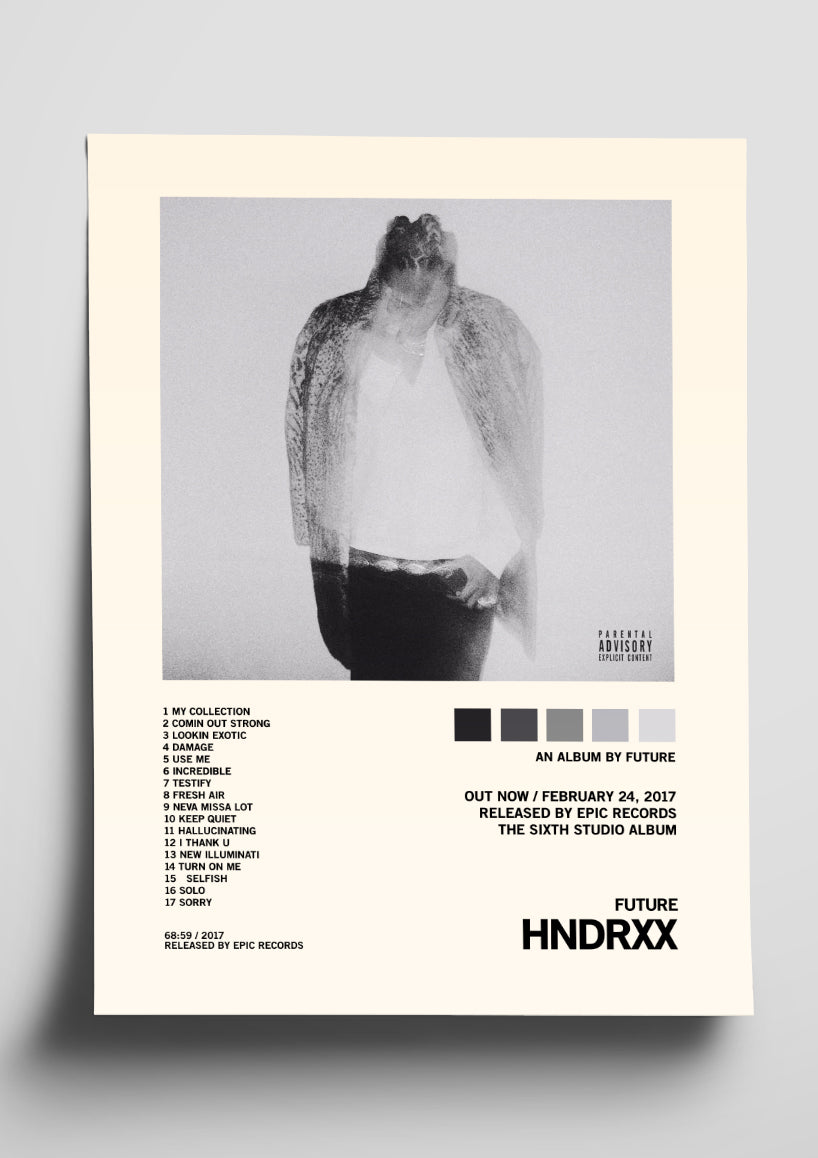 Future' HNDRXX' Album Art Tracklist Poster