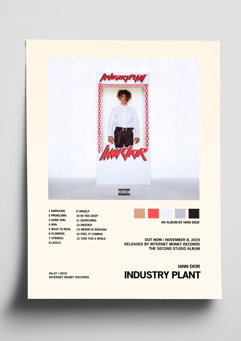 Iann Dior 'Industry Plant' Album Art Tracklist Poster
