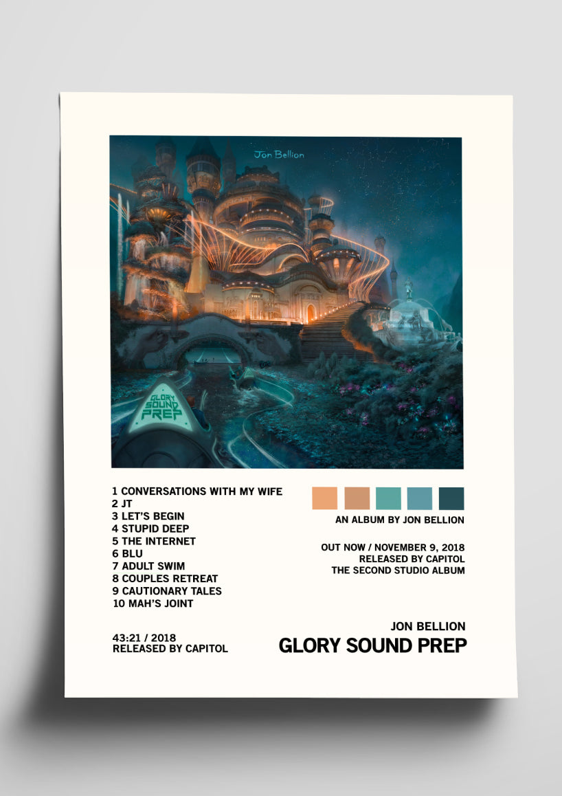 Jon Bellion 'Glory Sound Prep' Album Art Tracklist Poster