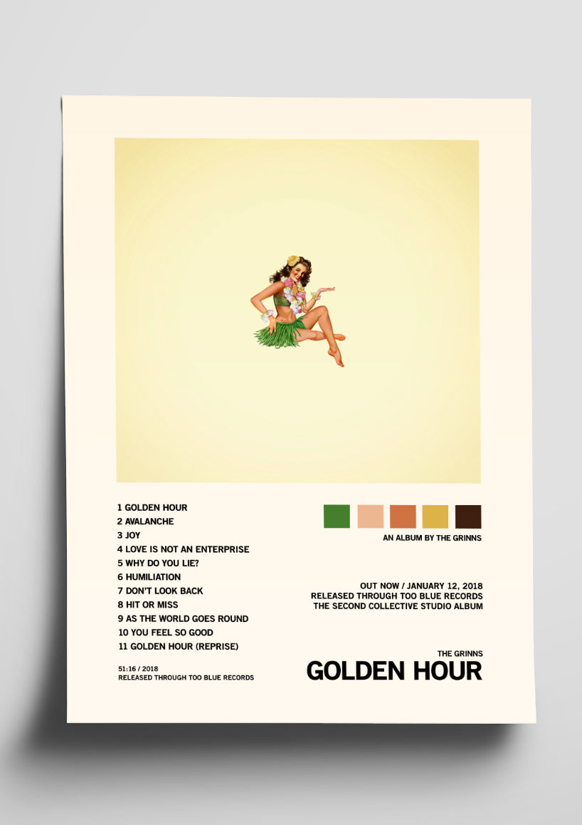 The Grinns 'Golden Hour' Album Art Tracklist Poster