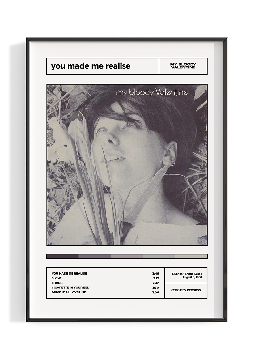 my bloody valentine 'you made me realise' Album Tracklist Poster