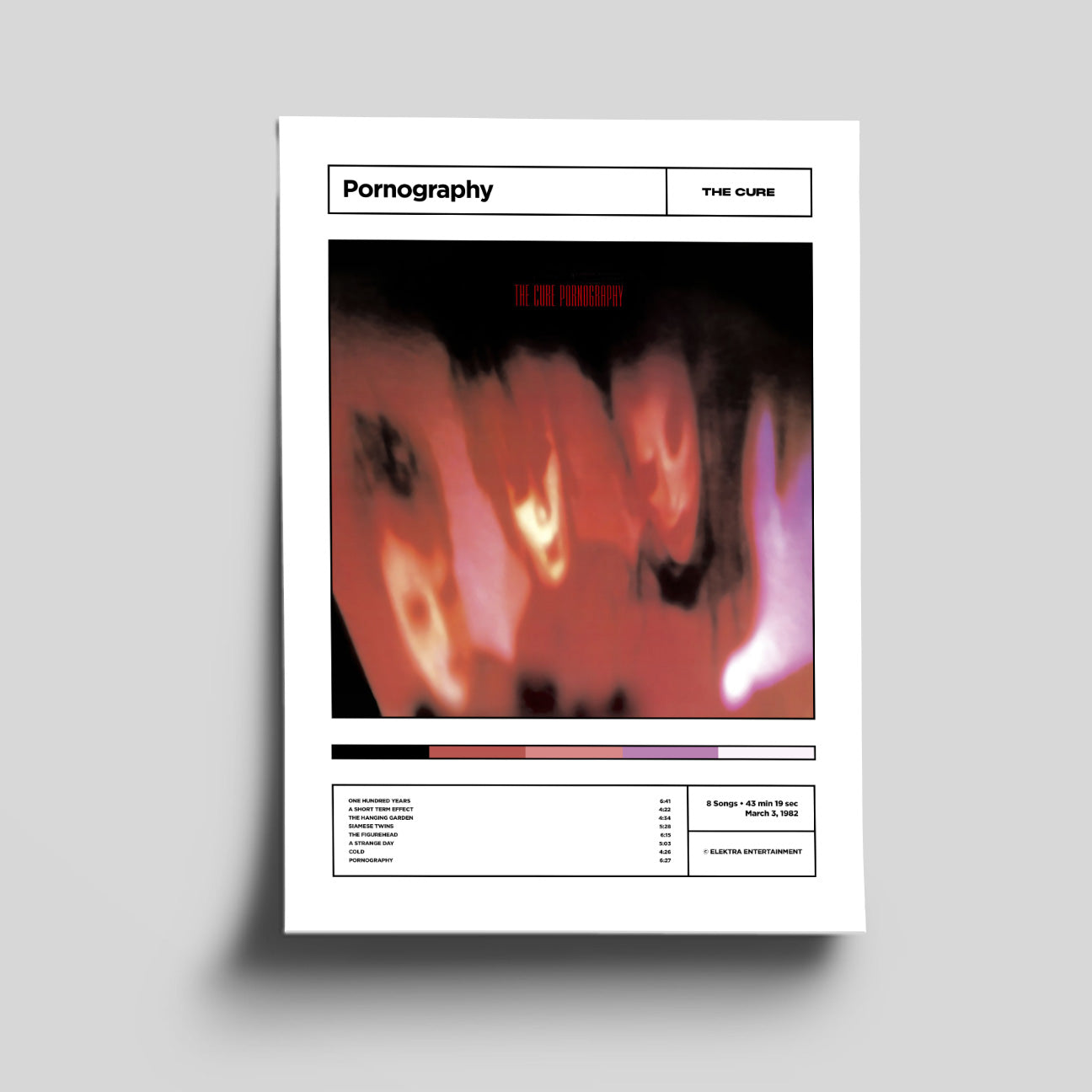 The Cure 'Pornography' Album Tracklist Poster