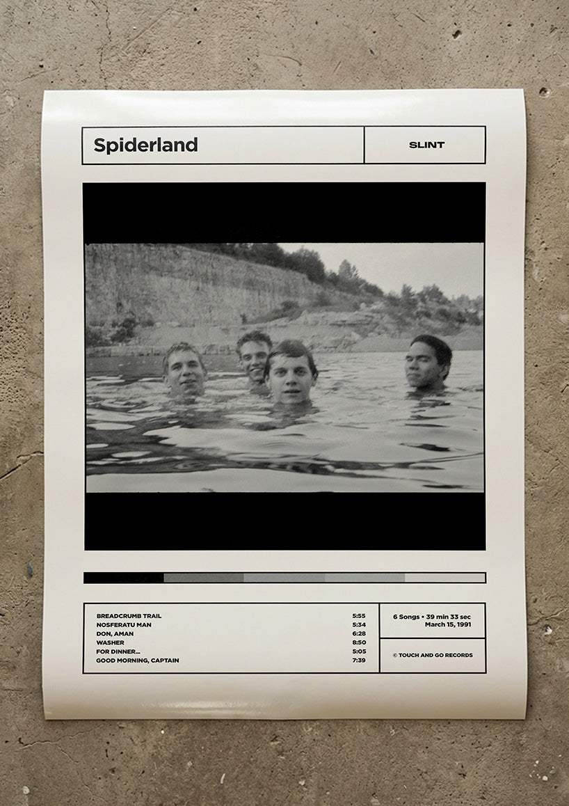 Slint 'Spiderland' Album Tracklist Poster