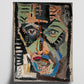 Mans Face Vintage Abstract Painting Poster Print