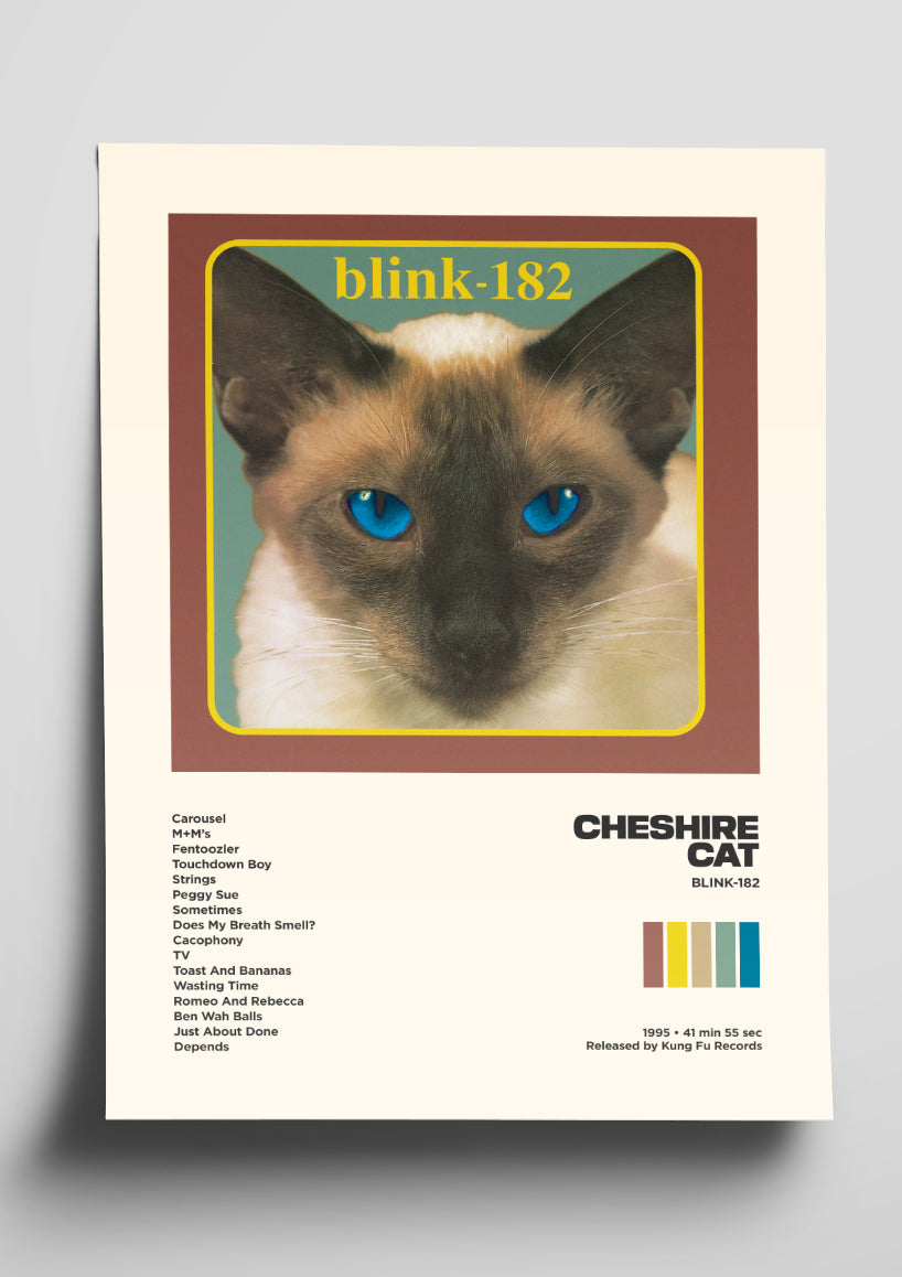 blink-182 'Cheshire Cat' Album Art Tracklist Poster