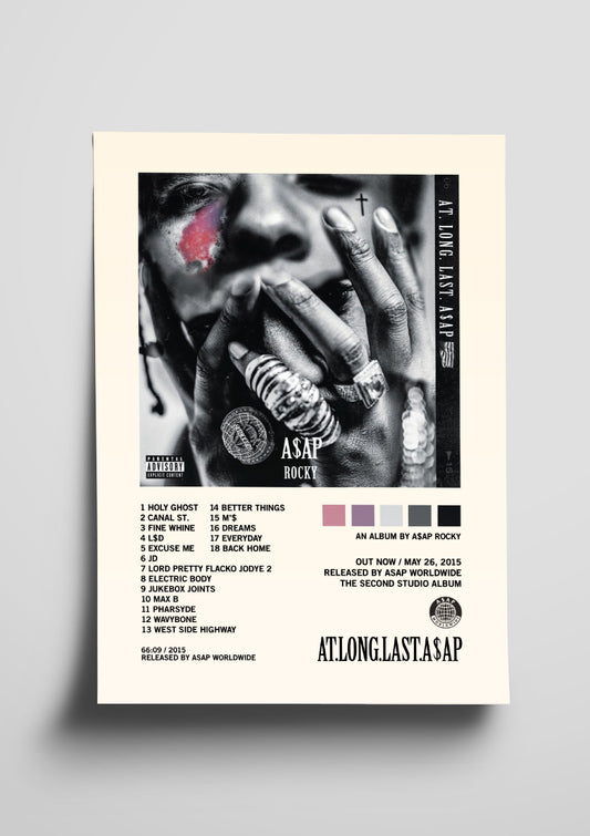 A$AP Rocky 'AT.LONG.LAST.ASAP' Tracklist Poster