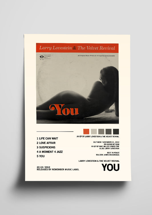 Larry Lovestein & The Velvet Revival 'You' Tracklist Poster