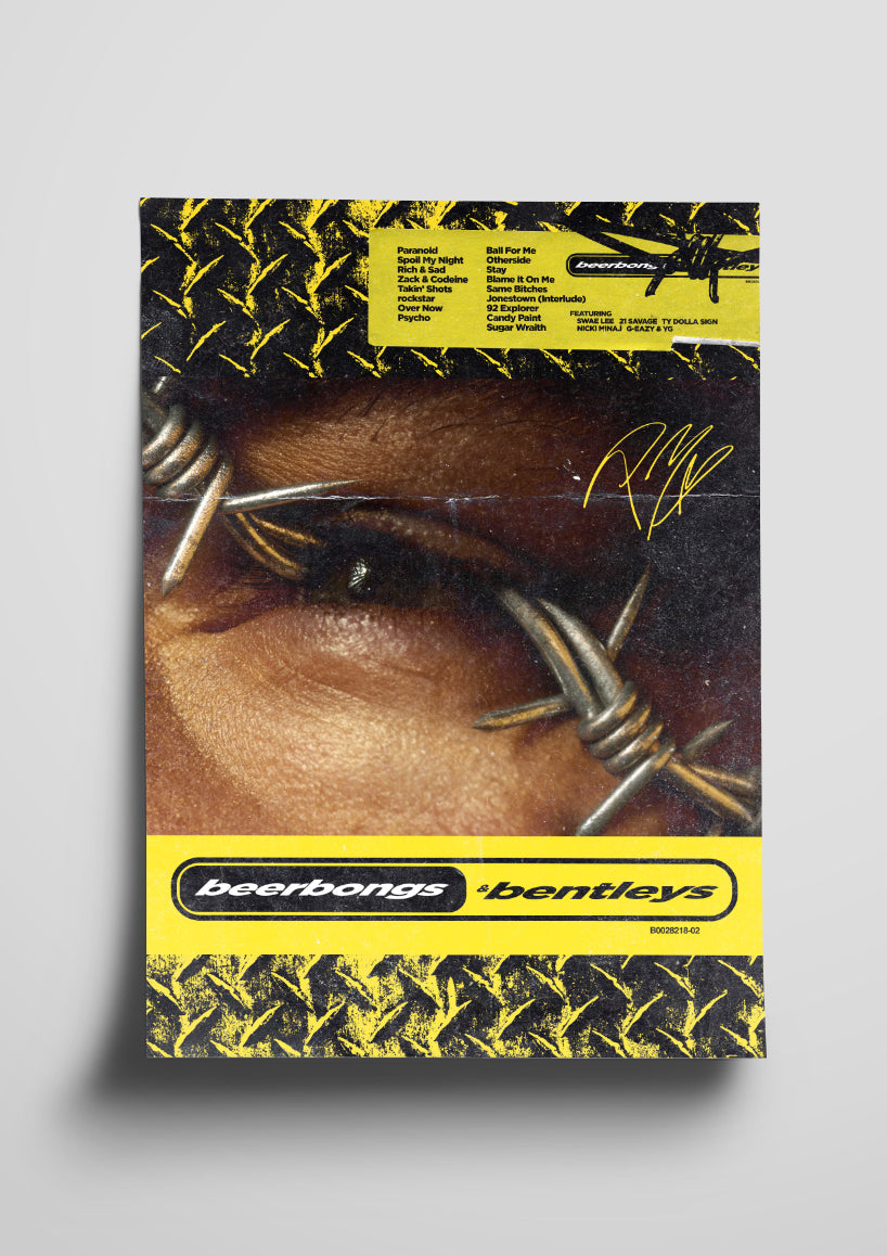 Post Malone 'beerbongs & bentleys' Poster