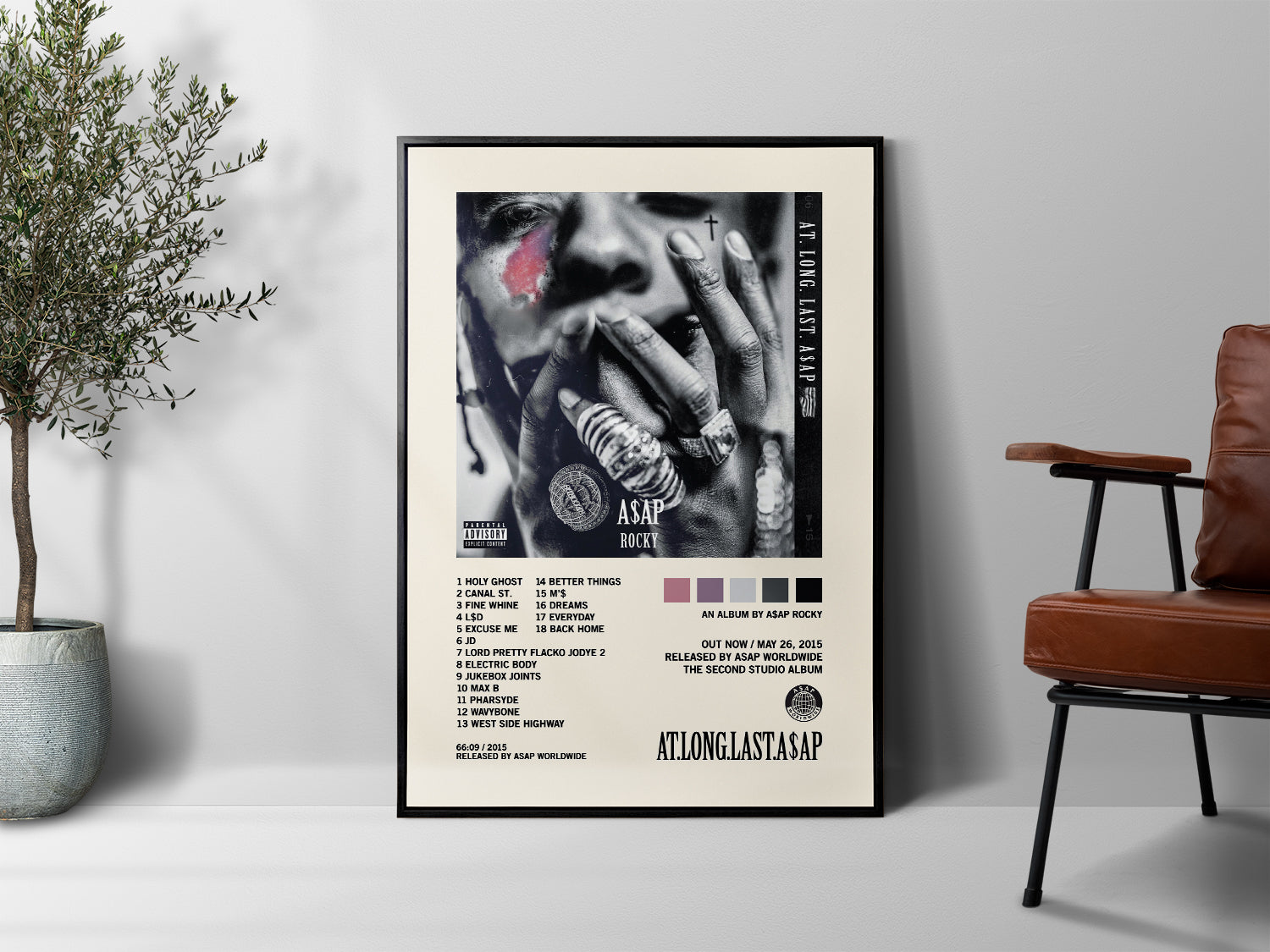 A$AP Rocky 'AT.LONG.LAST.ASAP' Tracklist Poster