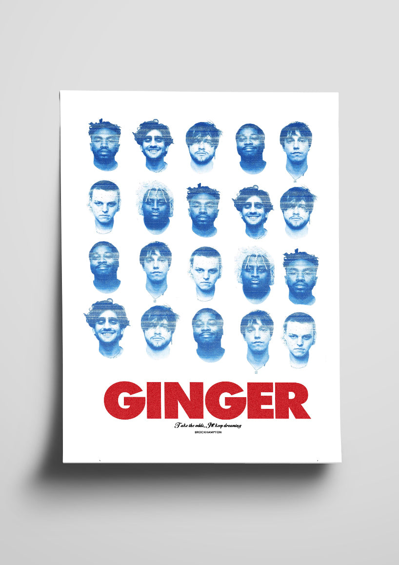 Brockhampton 'Ginger' Lithography Style Poster