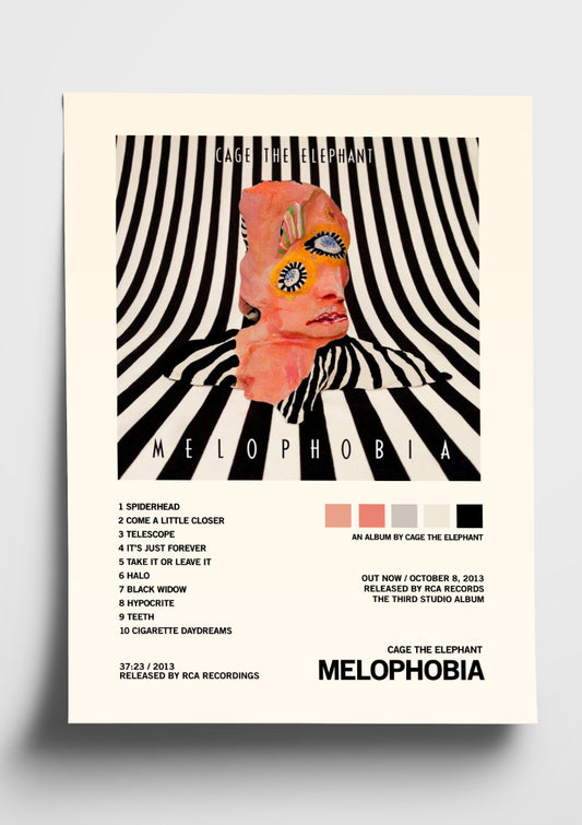 Cage The Elephant 'Melophobia' Album Art Tracklist Poster