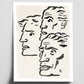 Three Face Abstract Poster