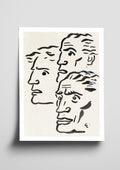 Three Face Abstract Poster