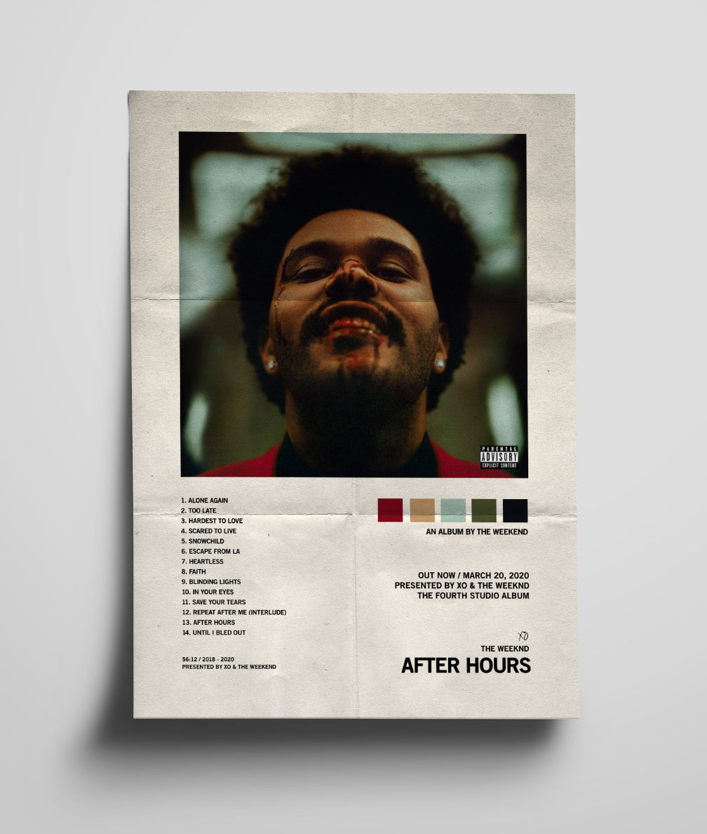 The Weeknd / Afterhours / Tracklist Poster