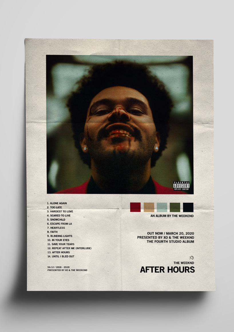The Weeknd / Afterhours / Tracklist Poster