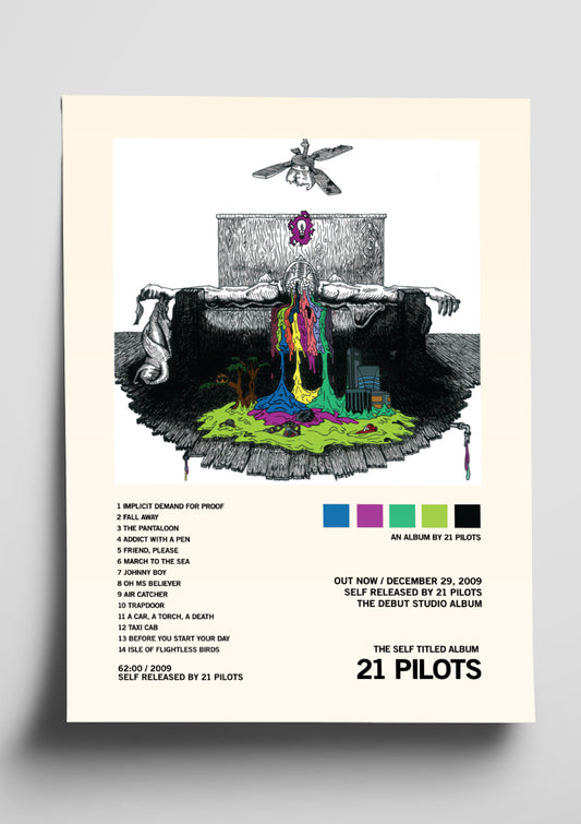 21 Pilots 'Self Titled' Tracklist Poster