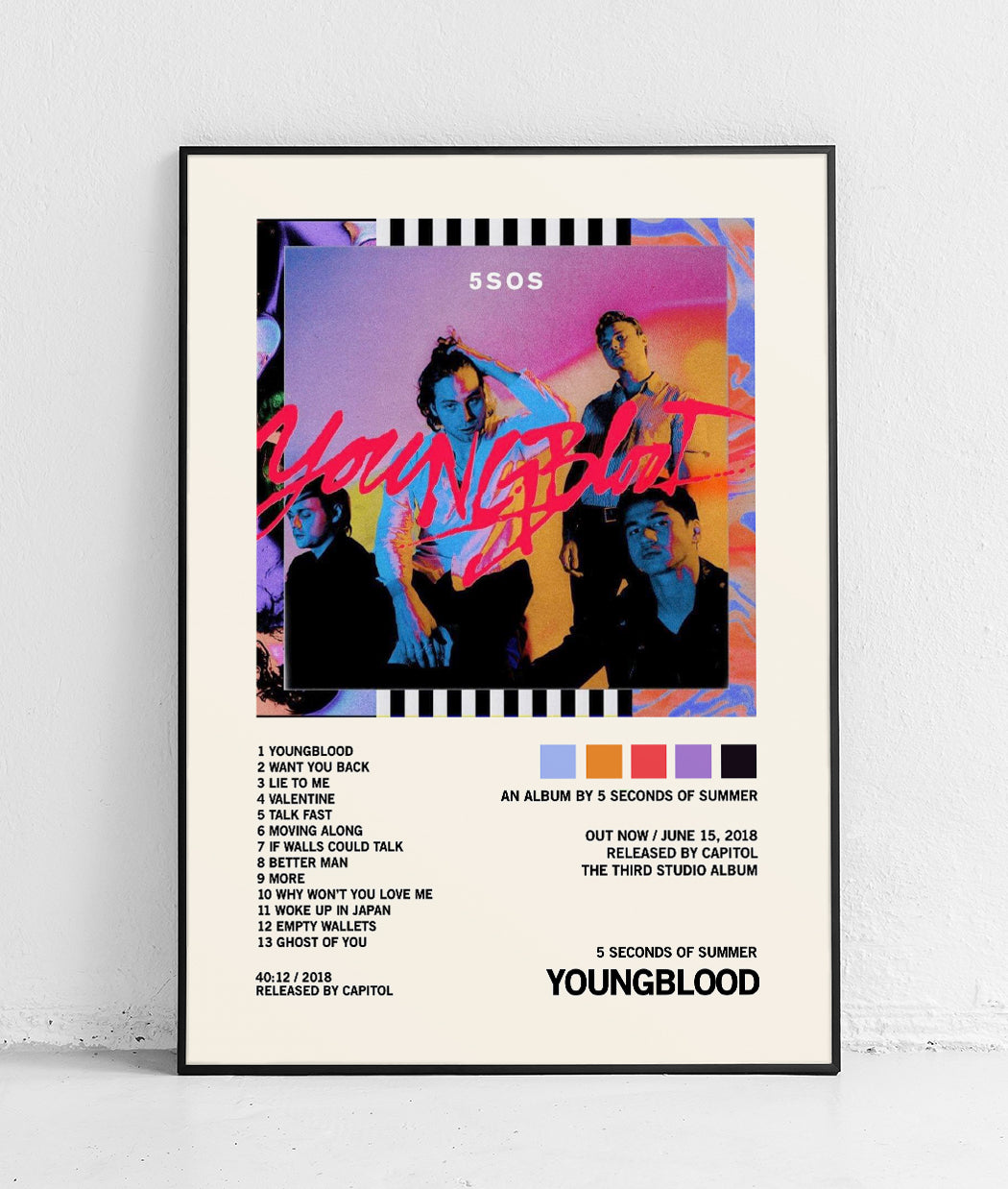 5 Seconds of Summer 'Youngblood' Tracklist Poster