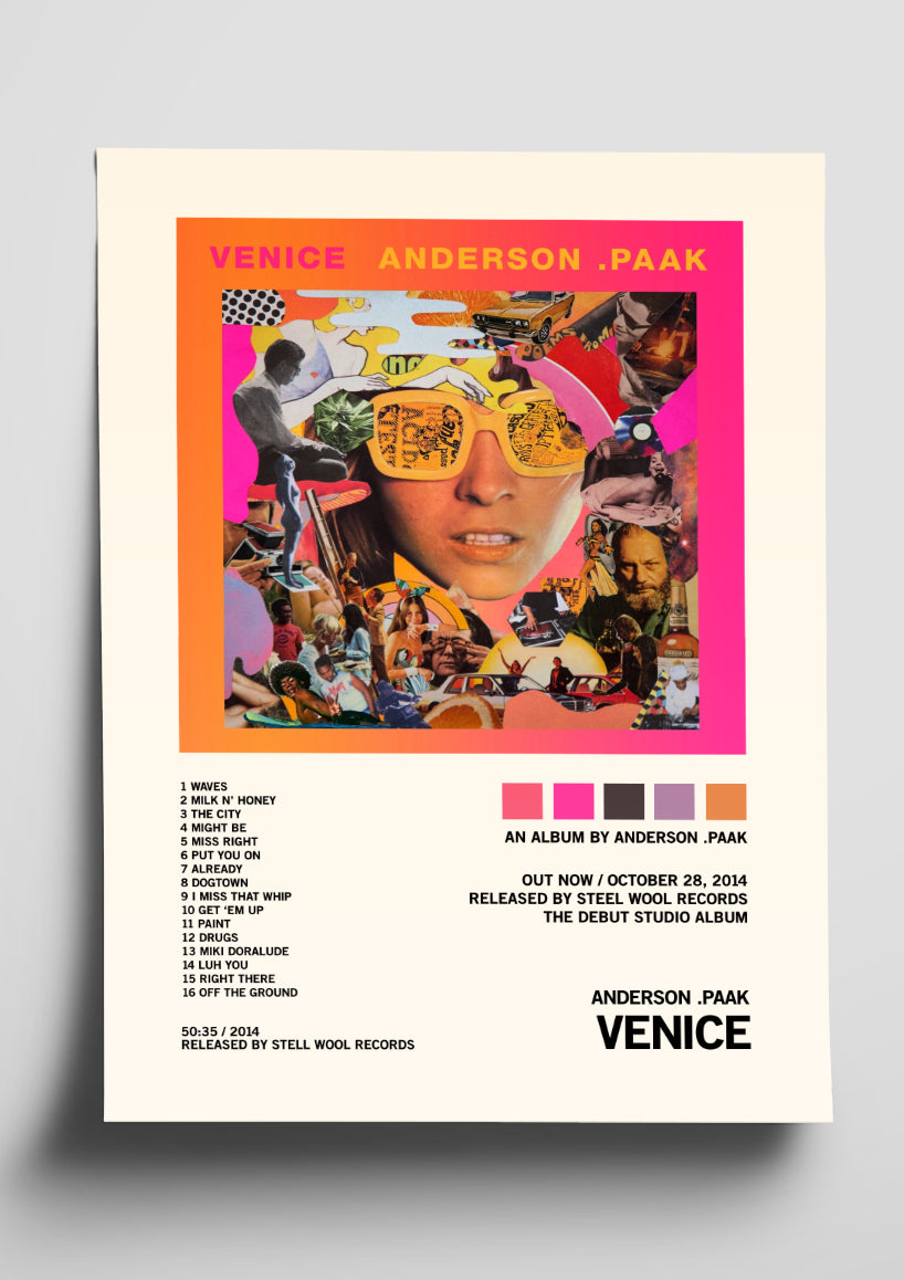 Anderson.Paak 'Venice' Album Tracklist Poster