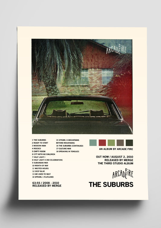 Arcade Fire 'The Suburbs' Album Tracklist Poster