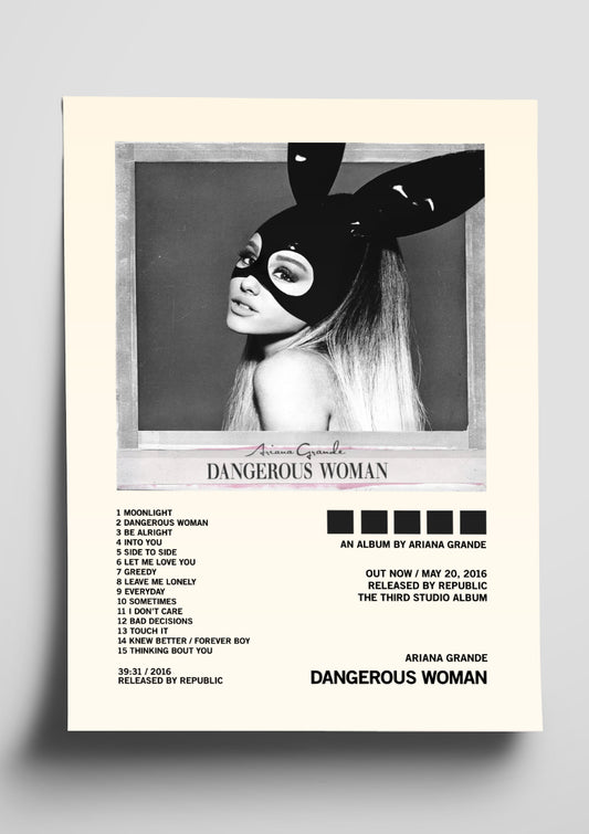Ariana Grande 'Dangerous Woman' Album Tracklist Poster