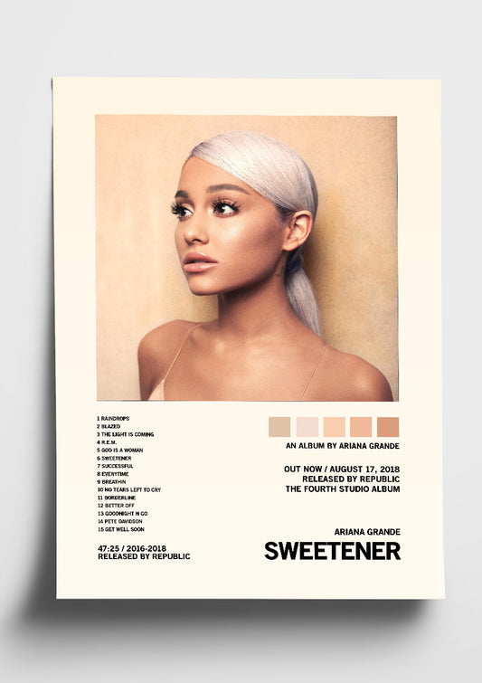 Ariana Grande 'Sweetener' Album Art Tracklist Poster