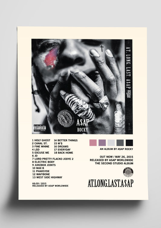 A$AP Rocky 'AT.LONG.LAST.A$AP' Tracklist Poster