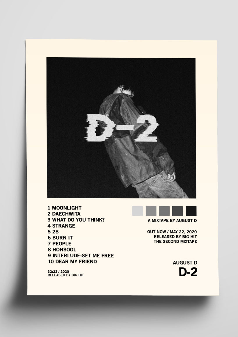 AUGUST D 'D-2' Album Art Tracklist Poster