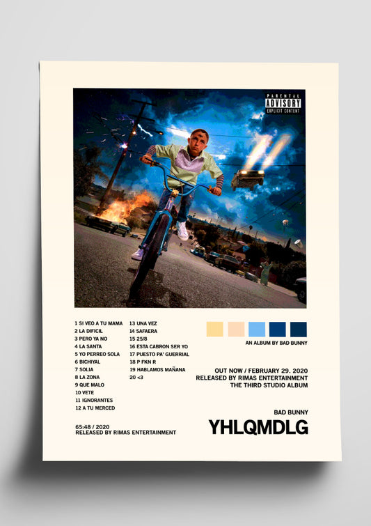 Bad Bunny 'YHLQMDLG' Album Tracklist Poster