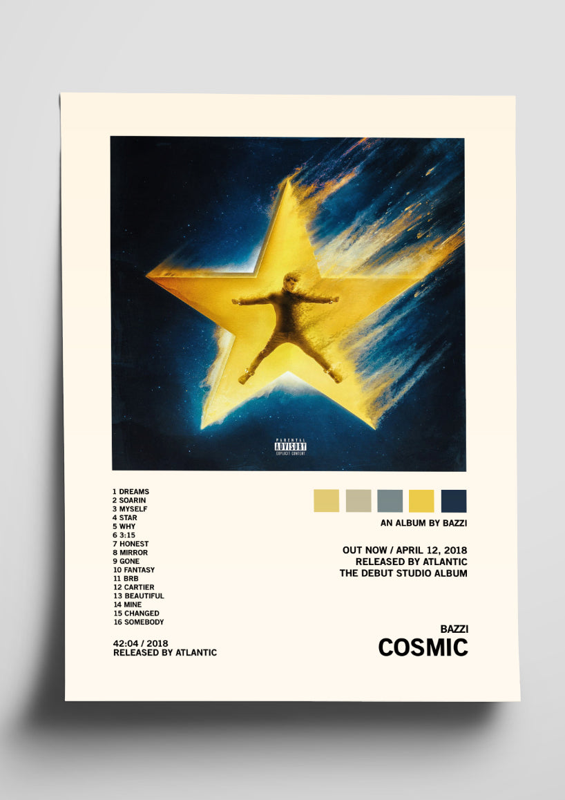 Bazzi 'Cosmic' Album Tracklist Poster