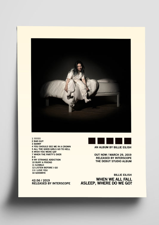 Billie Eilish 'When We All Fall Asleep, Where Do We Go?' Album Tracklist Poster