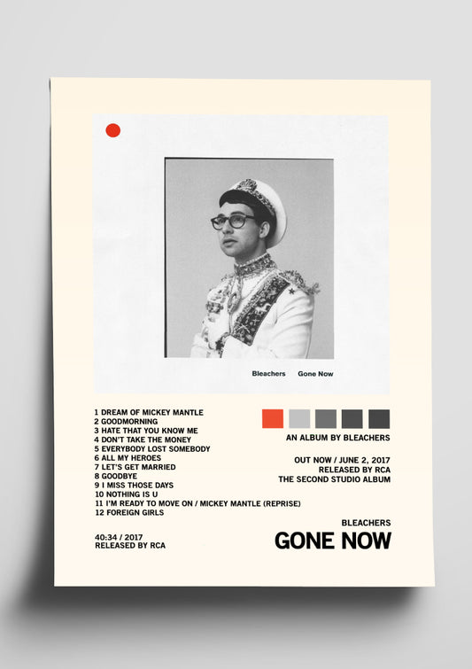 Bleachers 'Gone Now' Album Tracklist Poster
