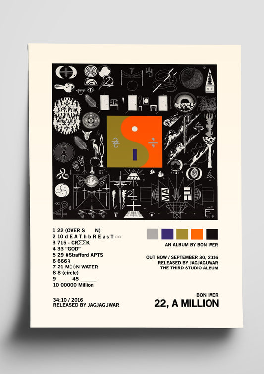 Bon Iver '22, A Million' Album Tracklist Poster