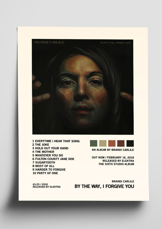 Brandi Carlile 'By The Way, I Forgive You' Album Tracklist Poster