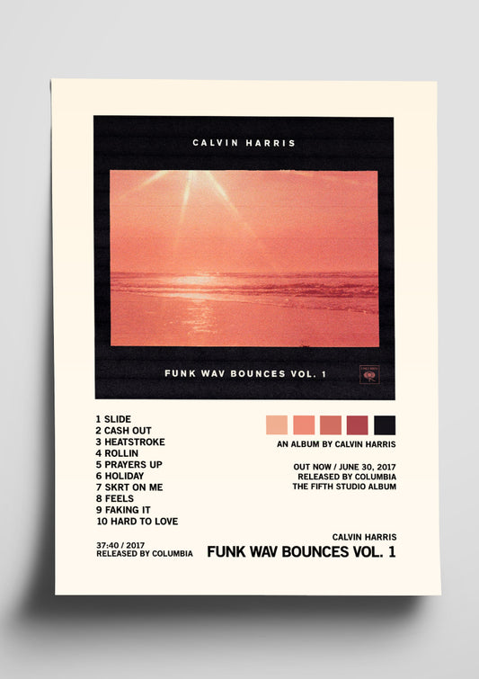 Calvin Harris 'Funk Wav Bounces Vol. 1' Album Poster Print
