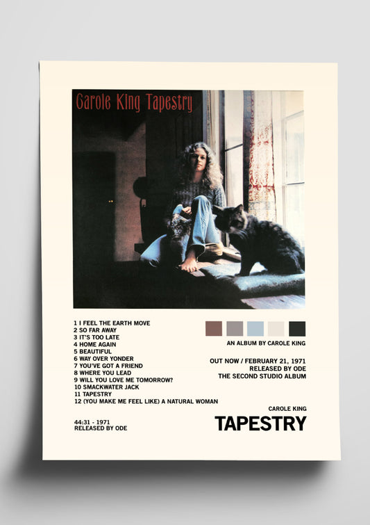 Carole King 'Tapestry' Album Tracklist Poster