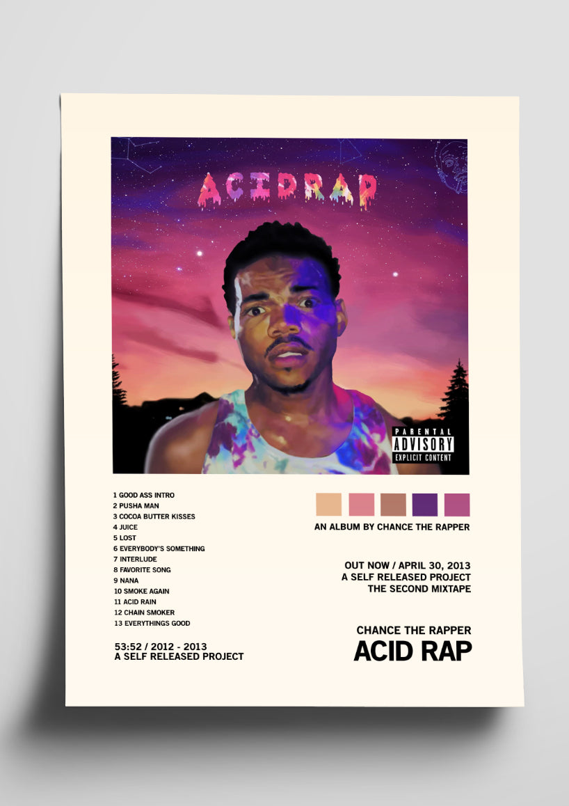 Acid Rap Quotes Brain Is 70 Rap Lyrics Funny Rapper Music Gift Poster