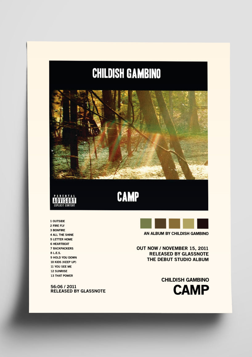 Childish Gambino 'Camp' Album Tracklist Poster