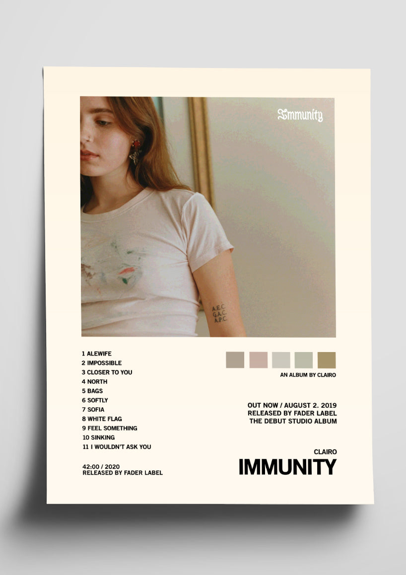 Clairo 'Immunity' Album Tracklist Poster