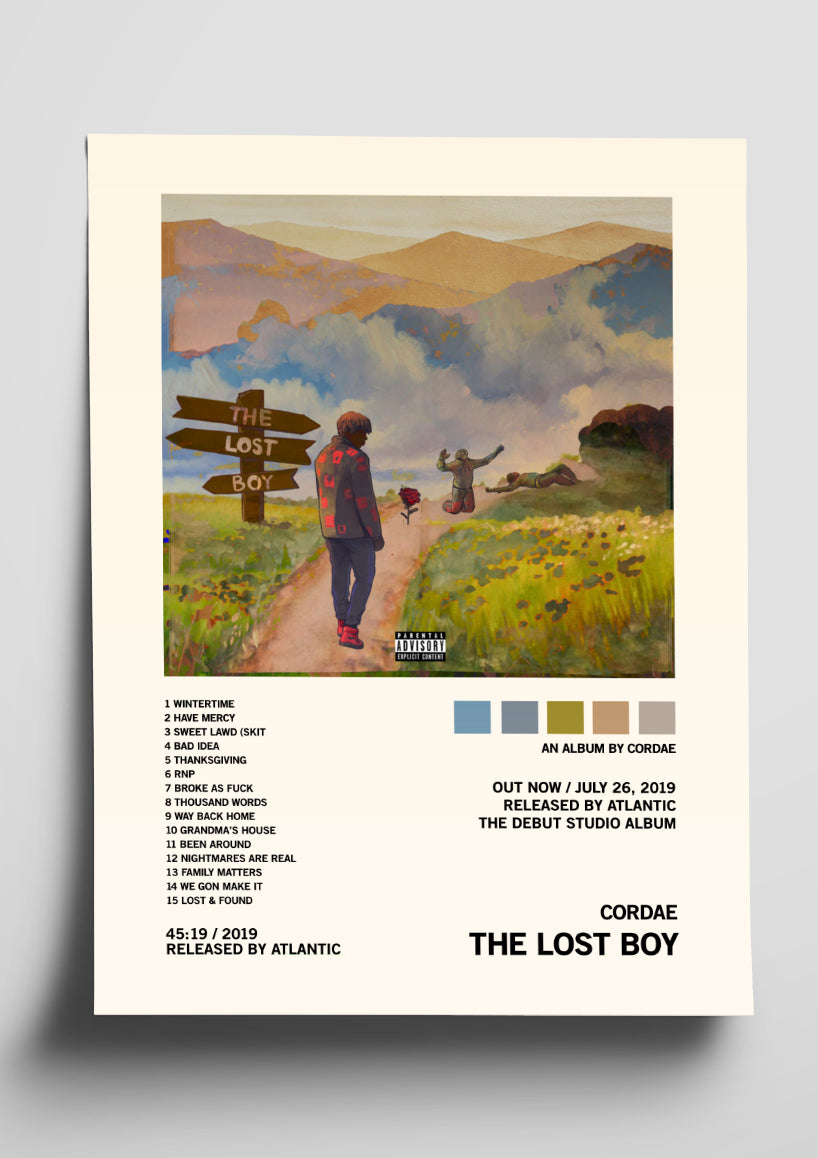 Cordae 'The Lost Boy' Album Art Tracklist Poster