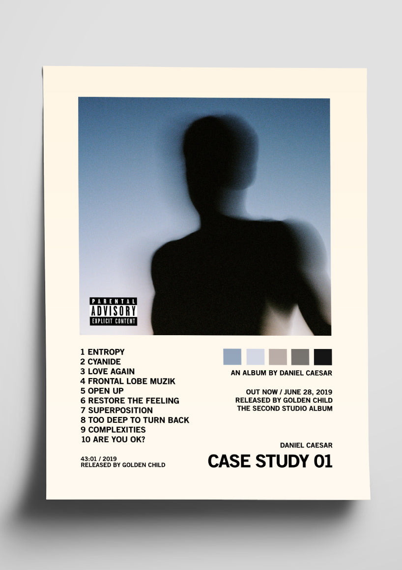 Daniel Caesar 'CASE STUDY 01' Album Art Tracklist Poster