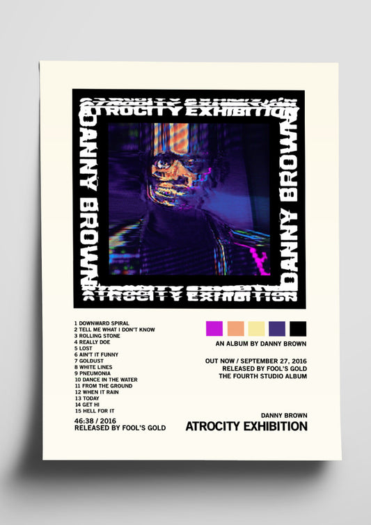Danny Brown 'Atrocity Exhibition' Album Art Tracklist Poster