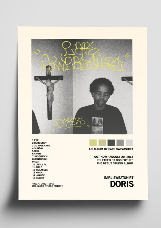 Earl Sweatshirt 'Doris' Album Art Tracklist Poster