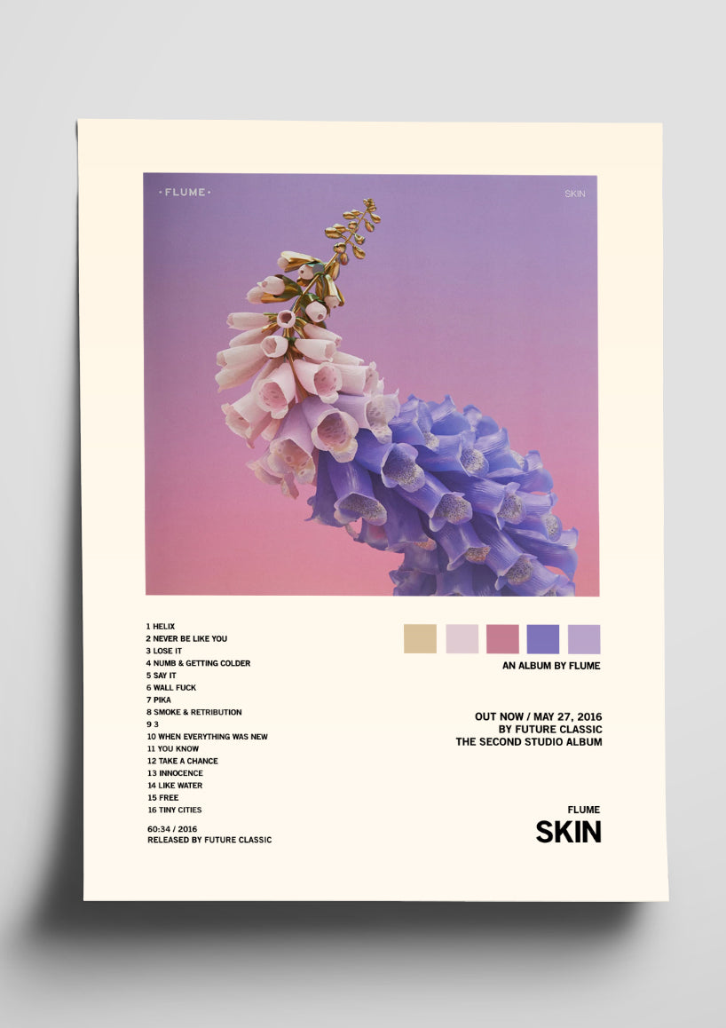 Flume 'Skin' Album Art Tracklist Poster
