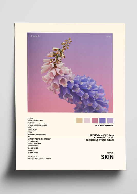 Flume 'Skin' Album Art Tracklist Poster