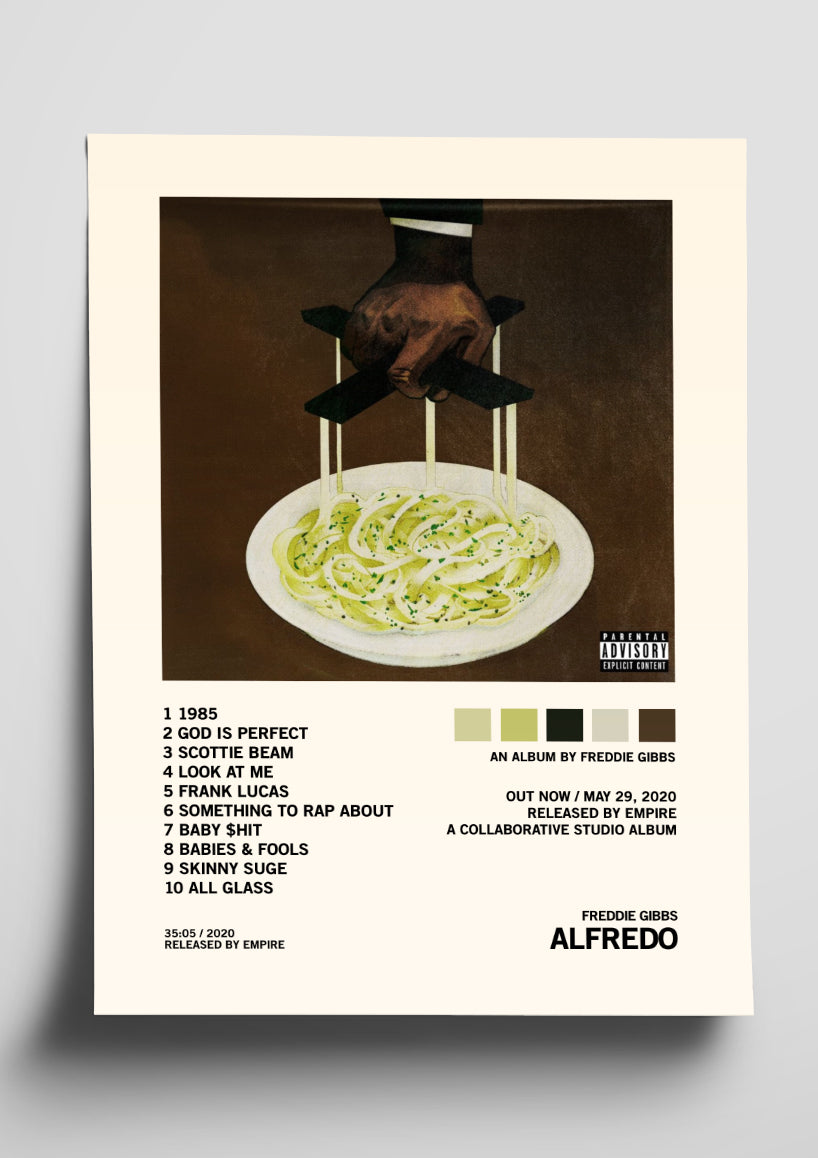 Freddie Gibbs 'Alfredo' Album Art Tracklist Poster